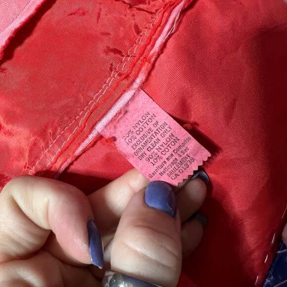 Vintage 70s Alfred Angelo Victorian illusion lace ruffle pink red wedding dress - Picture 11 of 16